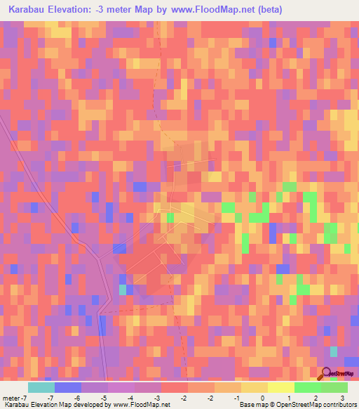 Karabau,Kazakhstan Elevation Map