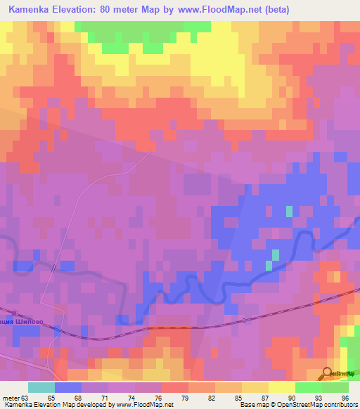Kamenka,Kazakhstan Elevation Map