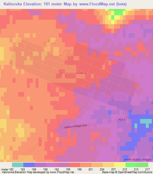 Kalinovka,Kazakhstan Elevation Map