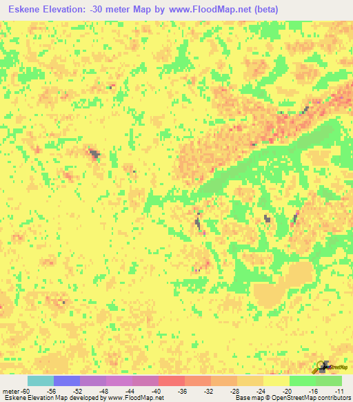 Eskene,Kazakhstan Elevation Map