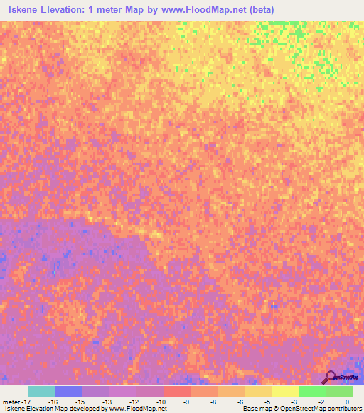 Iskene,Kazakhstan Elevation Map