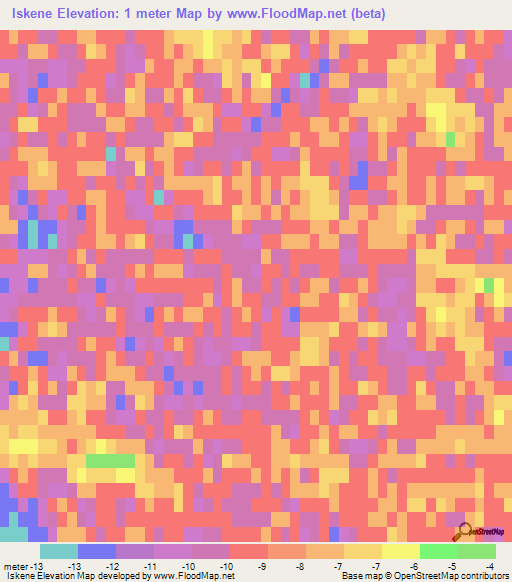 Iskene,Kazakhstan Elevation Map