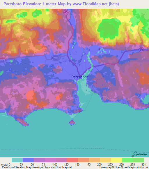 Parrsboro,Canada Elevation Map