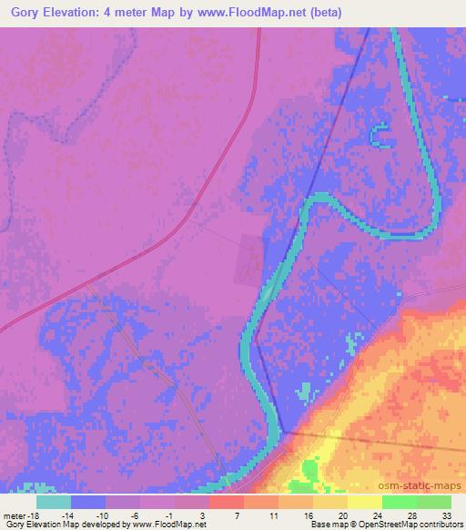 Gory,Kazakhstan Elevation Map