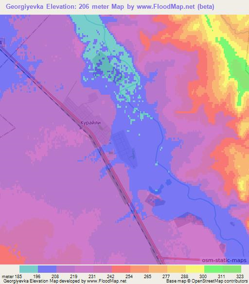Georgiyevka,Kazakhstan Elevation Map