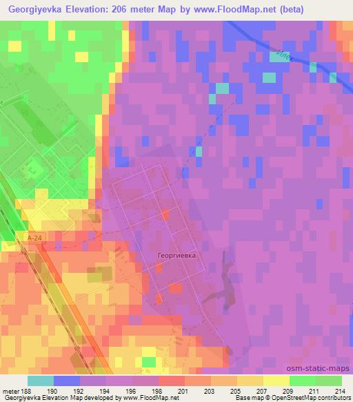 Georgiyevka,Kazakhstan Elevation Map