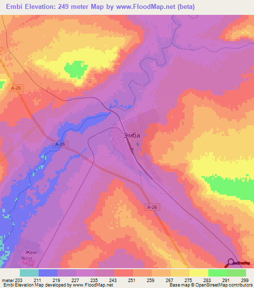 Embi,Kazakhstan Elevation Map