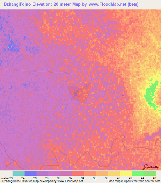 Dzhangil'dino,Kazakhstan Elevation Map