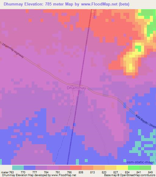 Dhummay,Somalia Elevation Map