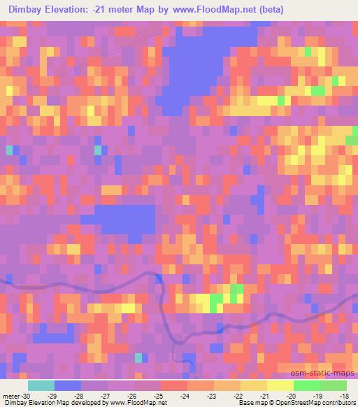 Dimbay,Kazakhstan Elevation Map