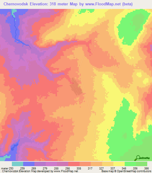 Chernovodsk,Kazakhstan Elevation Map