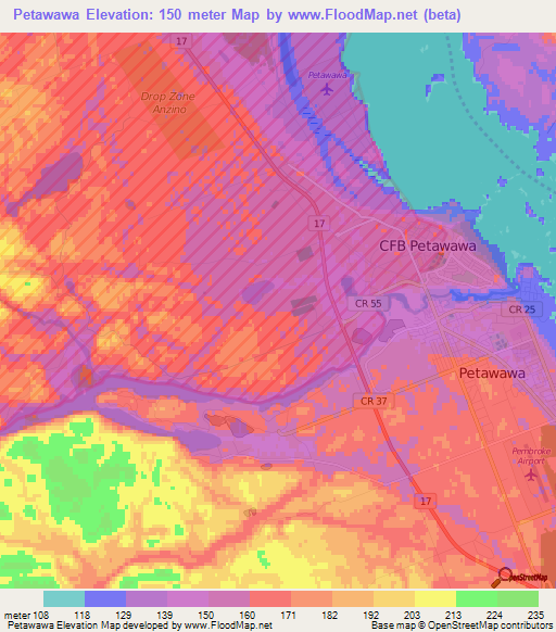 Petawawa,Canada Elevation Map
