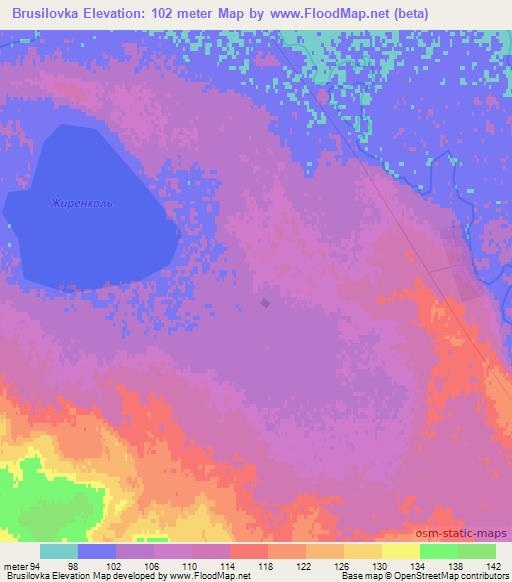 Brusilovka,Kazakhstan Elevation Map