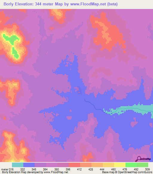 Borly,Kazakhstan Elevation Map
