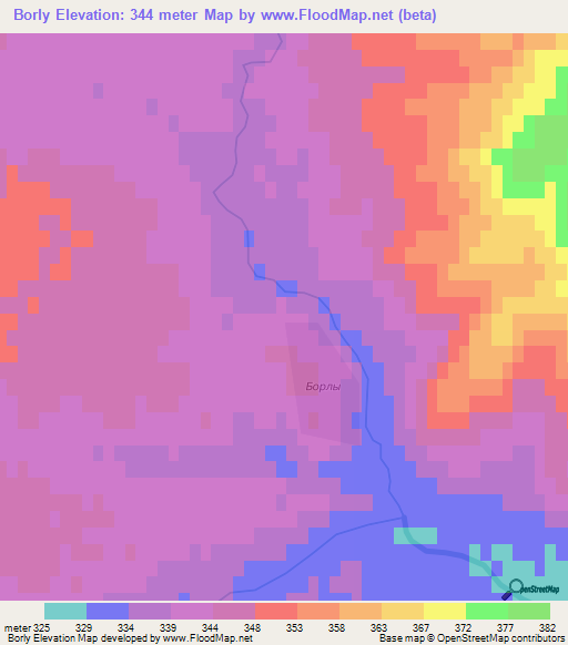 Borly,Kazakhstan Elevation Map
