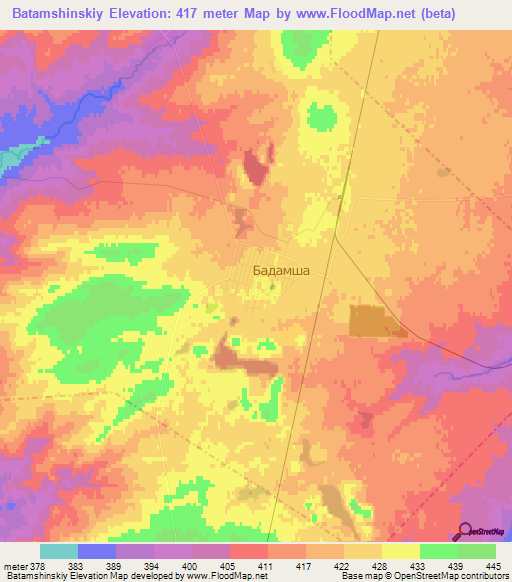 Batamshinskiy,Kazakhstan Elevation Map