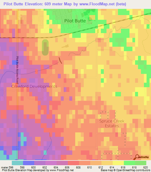 Pilot Butte,Canada Elevation Map