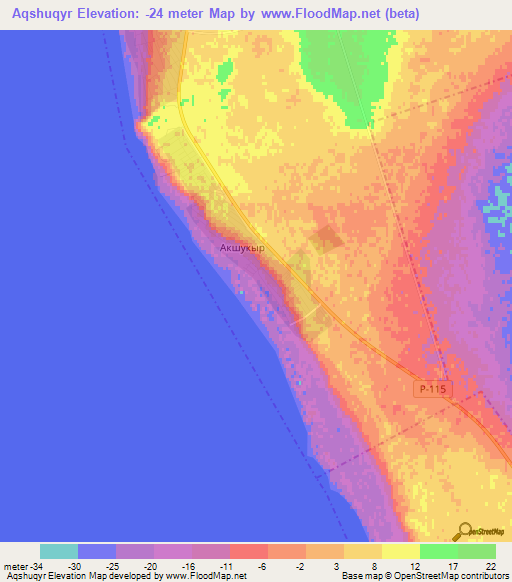 Aqshuqyr,Kazakhstan Elevation Map