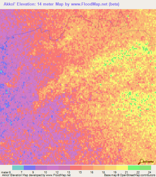 Akkol',Kazakhstan Elevation Map