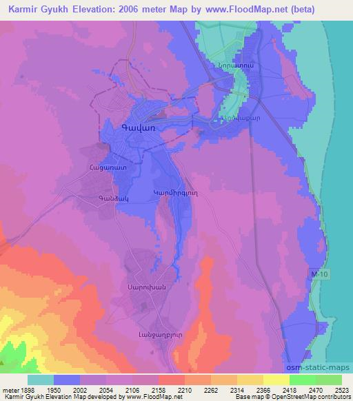 Karmir Gyukh,Armenia Elevation Map
