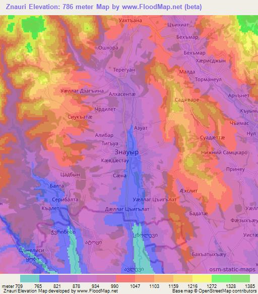 Znauri,Georgia Elevation Map