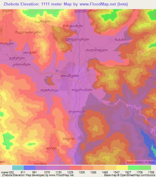 Zhebota,Georgia Elevation Map