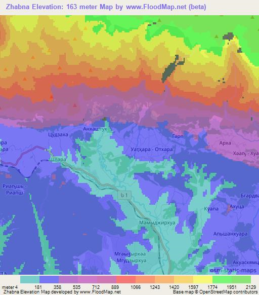 Zhabna,Georgia Elevation Map