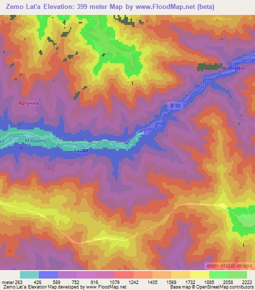 Zemo Lat'a,Georgia Elevation Map