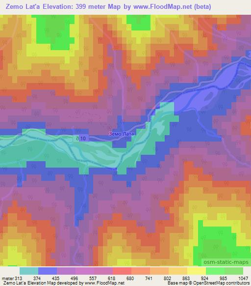 Zemo Lat'a,Georgia Elevation Map