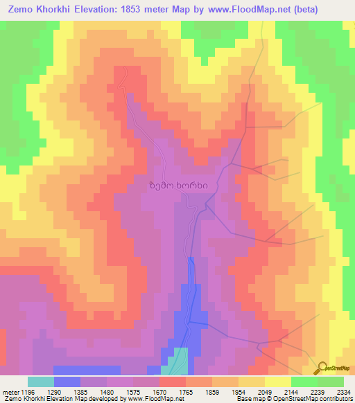 Zemo Khorkhi,Georgia Elevation Map
