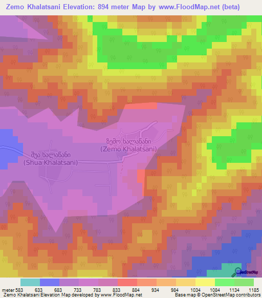 Zemo Khalatsani,Georgia Elevation Map
