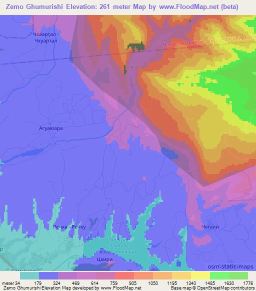 Zemo Ghumurishi,Georgia Elevation Map