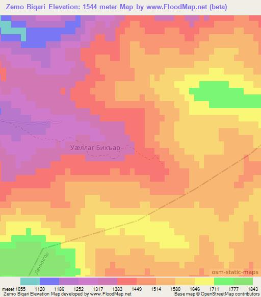 Zemo Biqari,Georgia Elevation Map