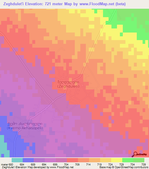 Zeghdulet'i,Georgia Elevation Map