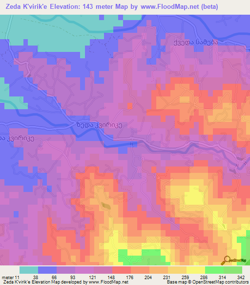 Zeda K'virik'e,Georgia Elevation Map