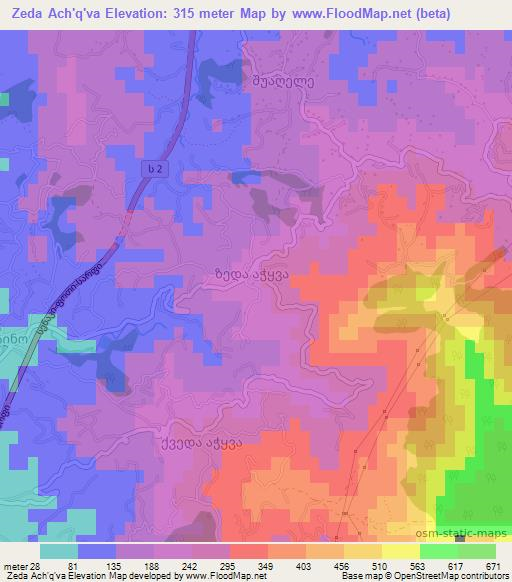 Zeda Ach'q'va,Georgia Elevation Map
