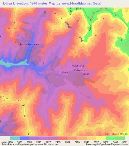 Edisa,Georgia Elevation Map