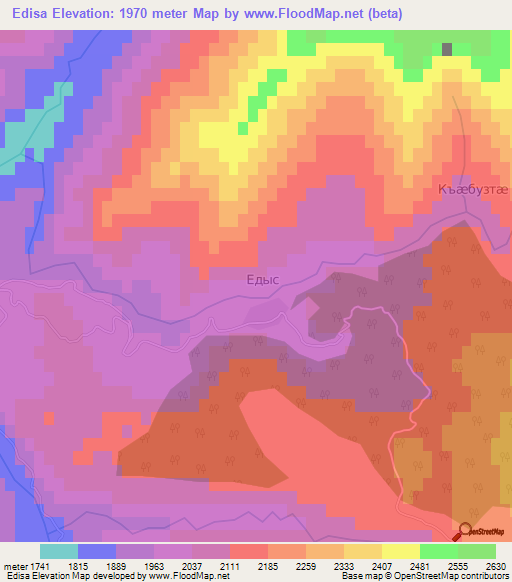 Edisa,Georgia Elevation Map