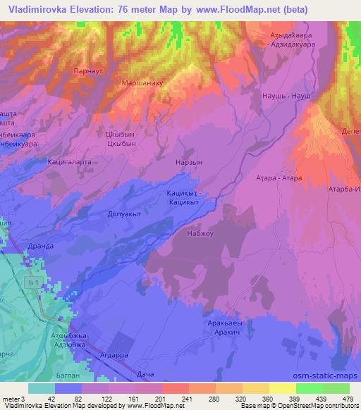 Vladimirovka,Georgia Elevation Map