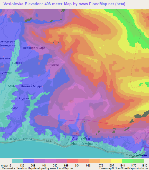 Vesiolovka,Georgia Elevation Map