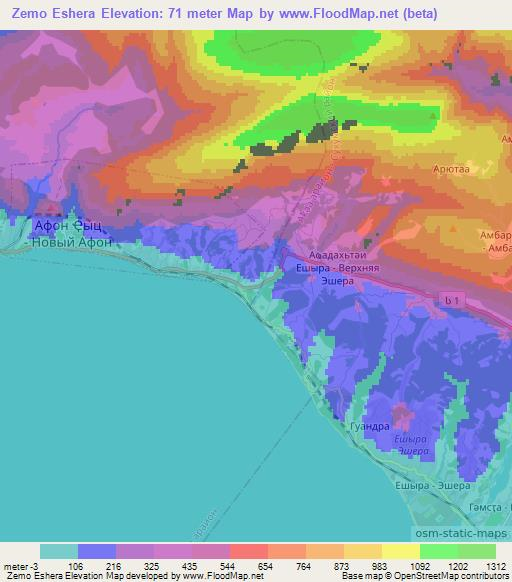 Zemo Eshera,Georgia Elevation Map