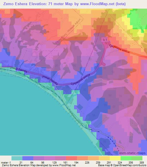 Zemo Eshera,Georgia Elevation Map