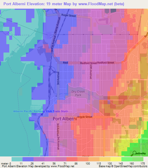 Port Alberni,Canada Elevation Map