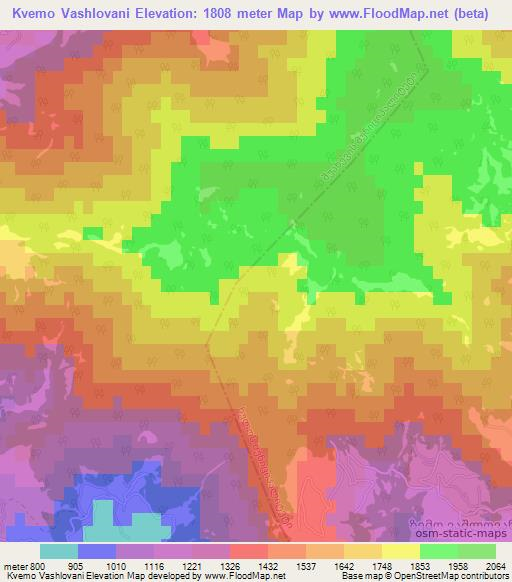 Kvemo Vashlovani,Georgia Elevation Map