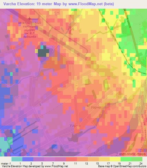 Varcha,Georgia Elevation Map