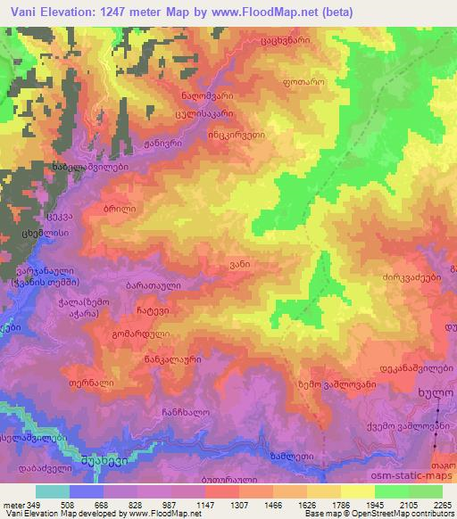 Vani,Georgia Elevation Map
