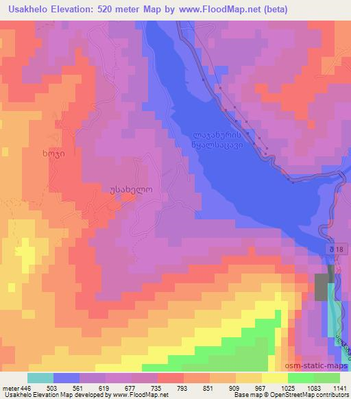 Usakhelo,Georgia Elevation Map