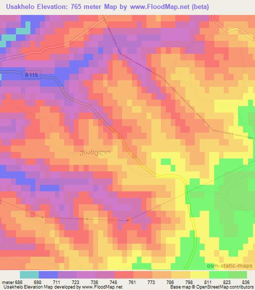 Usakhelo,Georgia Elevation Map