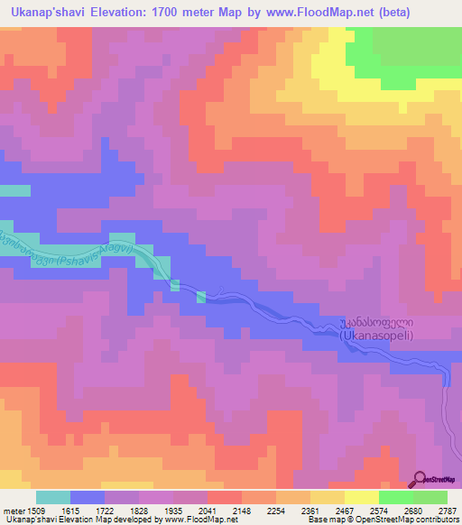 Ukanap'shavi,Georgia Elevation Map