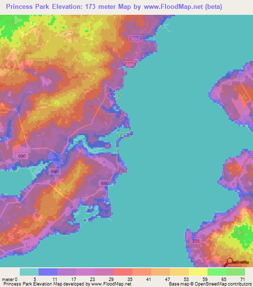 Princess Park,Canada Elevation Map
